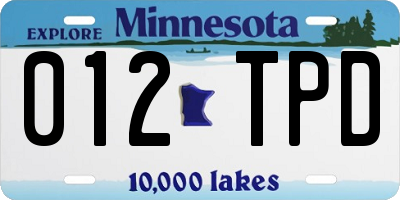 MN license plate 012TPD