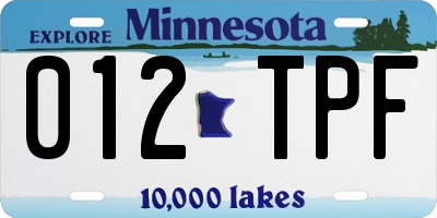 MN license plate 012TPF