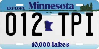 MN license plate 012TPI