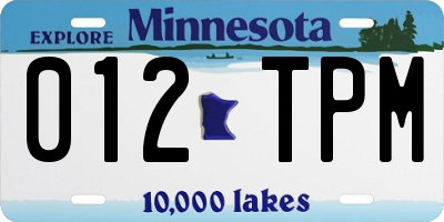 MN license plate 012TPM