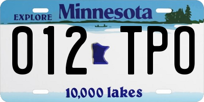 MN license plate 012TPO