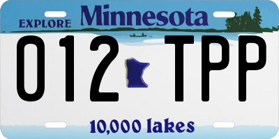 MN license plate 012TPP