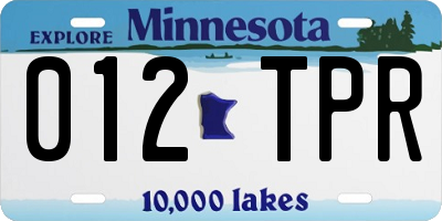 MN license plate 012TPR