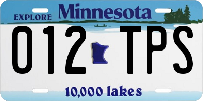 MN license plate 012TPS
