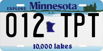 MN license plate 012TPT