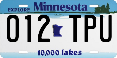 MN license plate 012TPU