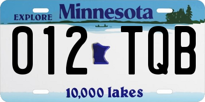 MN license plate 012TQB