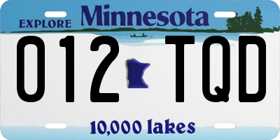 MN license plate 012TQD