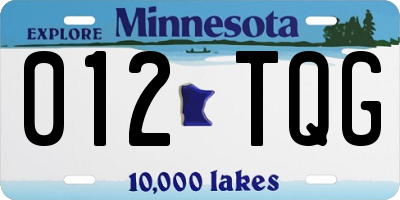 MN license plate 012TQG