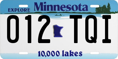 MN license plate 012TQI