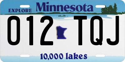MN license plate 012TQJ