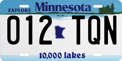 MN license plate 012TQN