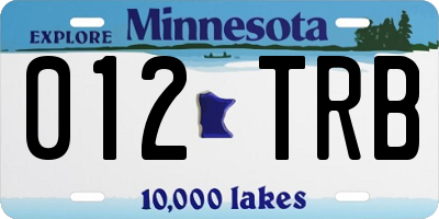 MN license plate 012TRB