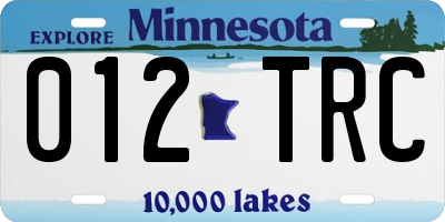 MN license plate 012TRC