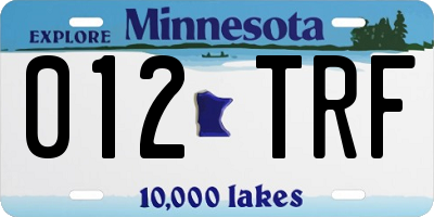 MN license plate 012TRF