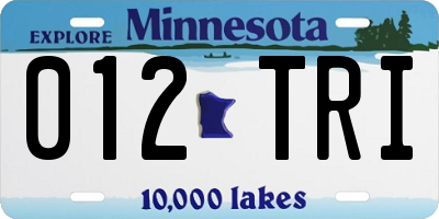 MN license plate 012TRI