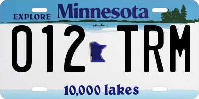 MN license plate 012TRM