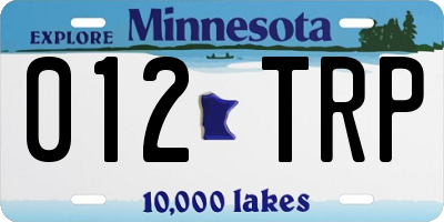 MN license plate 012TRP