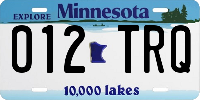 MN license plate 012TRQ
