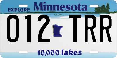 MN license plate 012TRR
