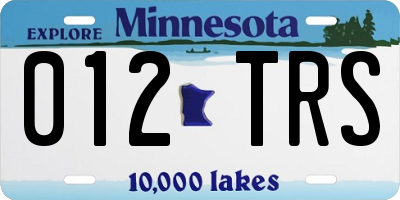 MN license plate 012TRS