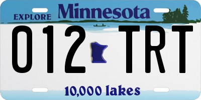 MN license plate 012TRT