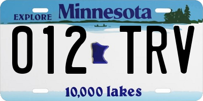 MN license plate 012TRV