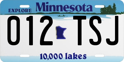 MN license plate 012TSJ