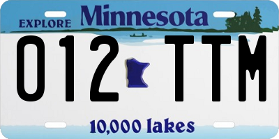 MN license plate 012TTM