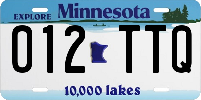 MN license plate 012TTQ