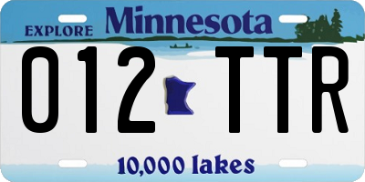 MN license plate 012TTR