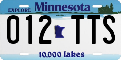 MN license plate 012TTS