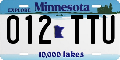 MN license plate 012TTU