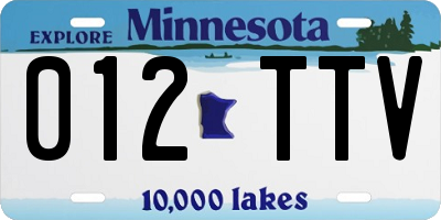 MN license plate 012TTV