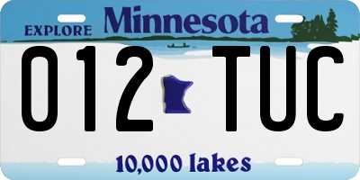 MN license plate 012TUC