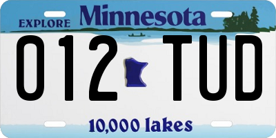 MN license plate 012TUD
