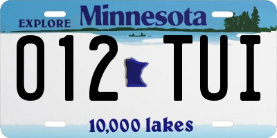MN license plate 012TUI