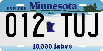 MN license plate 012TUJ