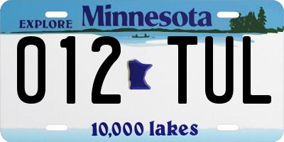 MN license plate 012TUL