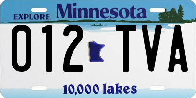 MN license plate 012TVA