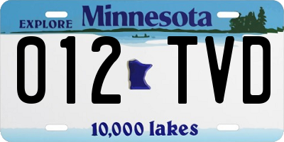MN license plate 012TVD