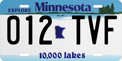MN license plate 012TVF