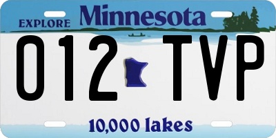 MN license plate 012TVP