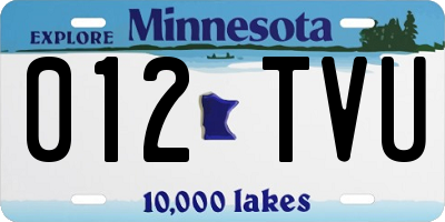 MN license plate 012TVU