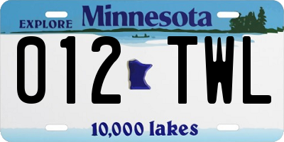 MN license plate 012TWL