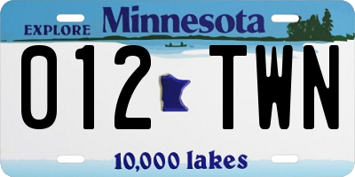 MN license plate 012TWN