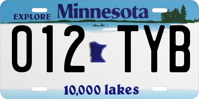MN license plate 012TYB