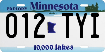 MN license plate 012TYI