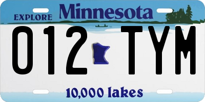 MN license plate 012TYM