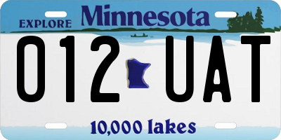 MN license plate 012UAT